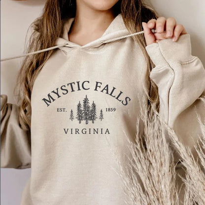 Mystic Falls Hoodie – Unisex Kapuzenpullover im College-Style