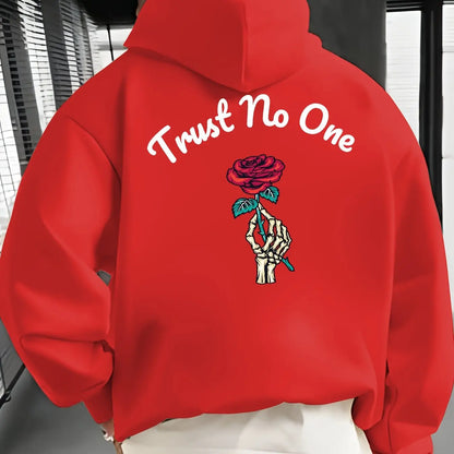 Trust No One Hoodie – Unisex Kapuzenpullover mit Stickerei & Statement
