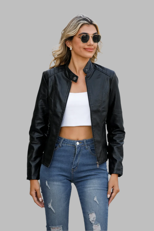 Damen Motorradjacke im Slim Fit Design mit Reißverschluss | Narelle