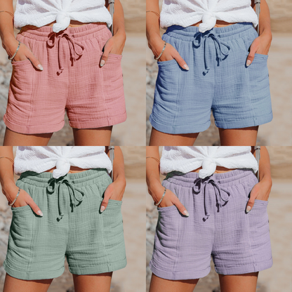 Damen Sommer Shorts mit Kordelzug und Taschen | Liora