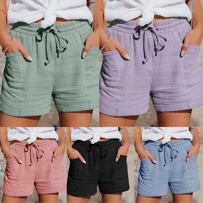 Damen Sommer Shorts mit Kordelzug und Taschen | Liora