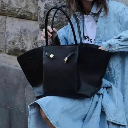Damen Trapez-Handtasche mit PU-Leder und Schulterriemen | Marvea