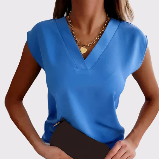 Damen V-Ausschnitt Kurzarmshirt – Klassisch & Vielseitig | Norin