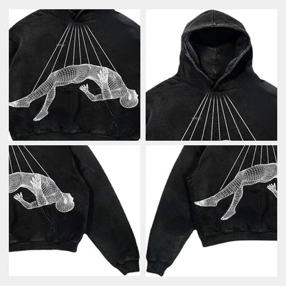 Butterfly Glow Hoodie – Schwarz & Neon