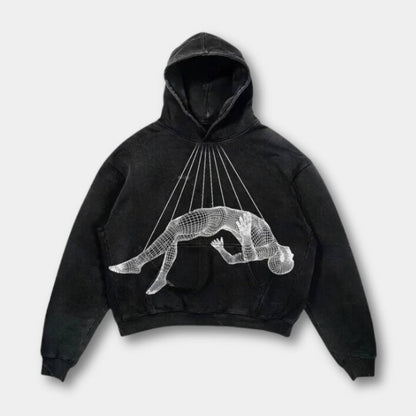 Butterfly Glow Hoodie – Schwarz & Neon