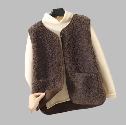 Damen Wende-Weste aus Fleece mit Taschen | Linara