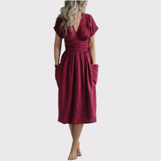 Damen Wickel-Midikleid – Verstellbar & Alltagstauglich | Alaya